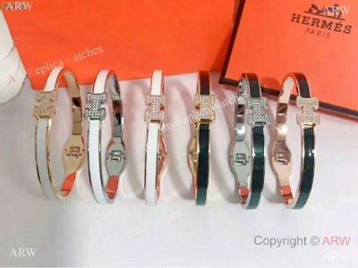 Copy Hermes Clic Clac H Diamond Bangle - Narrow Bracelet